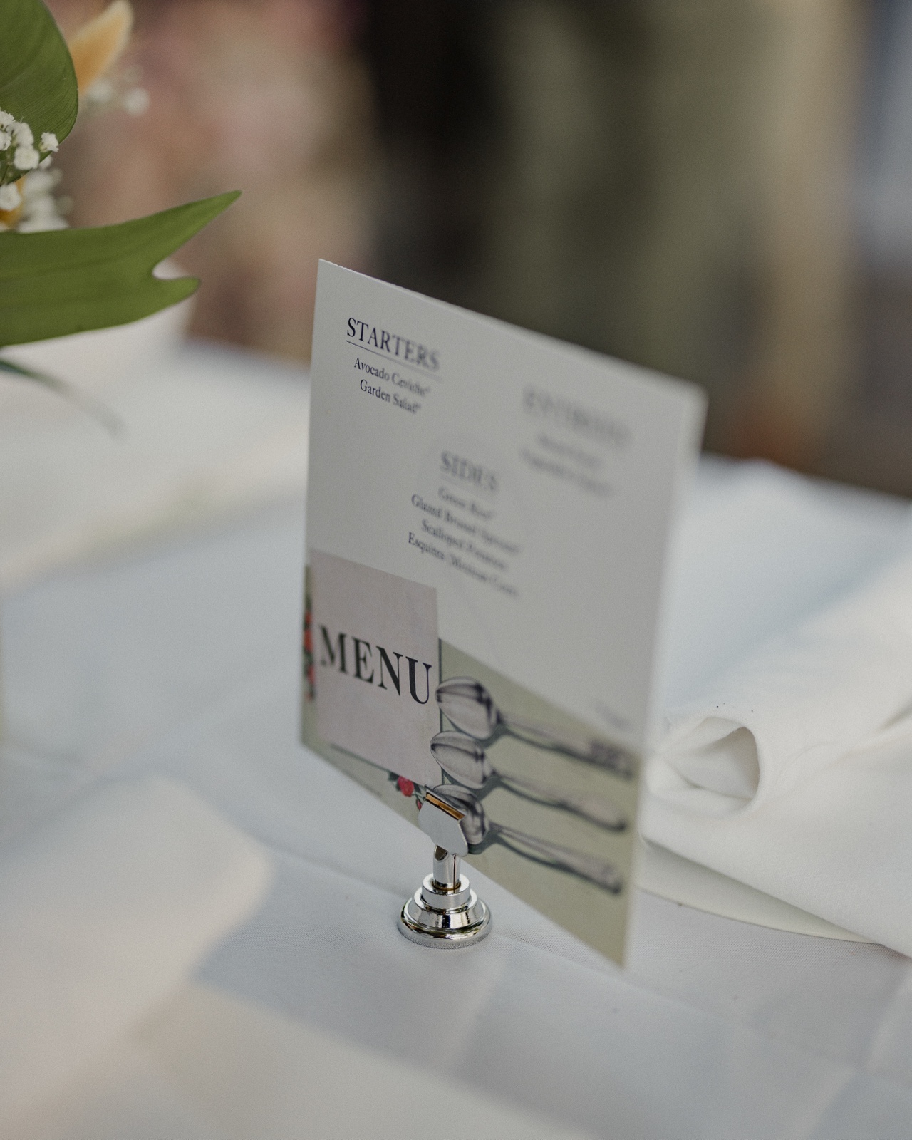 Dinner menu card