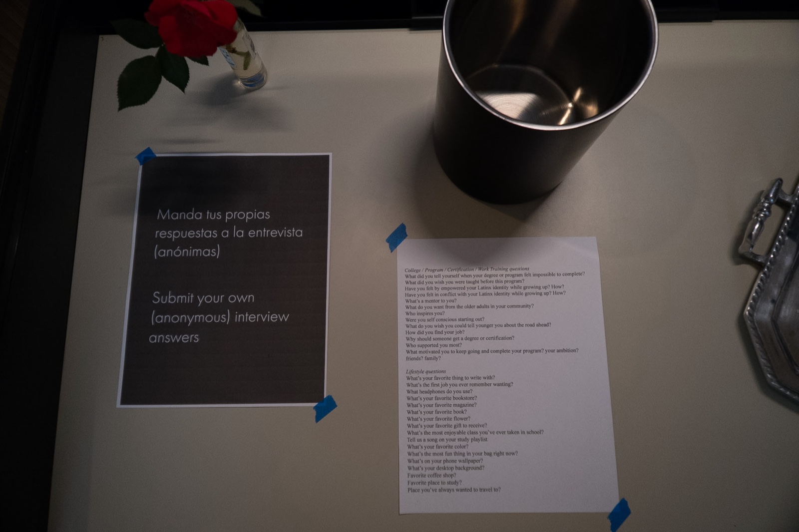 CANALES interview card station